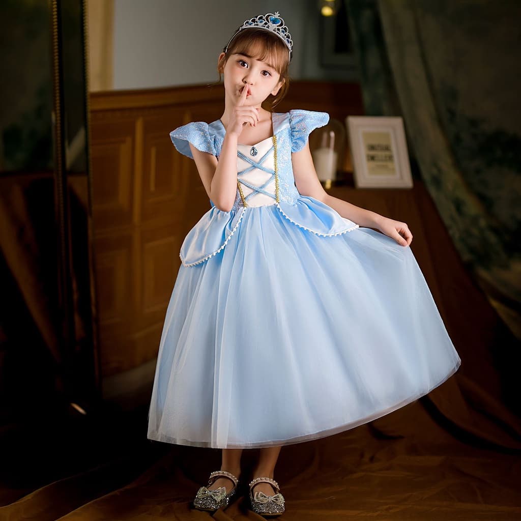 Vestido De Festa De Aniversário Para Meninas Princesa Cinderela Cosplay Vestidos De Halloween 4-10 Anos