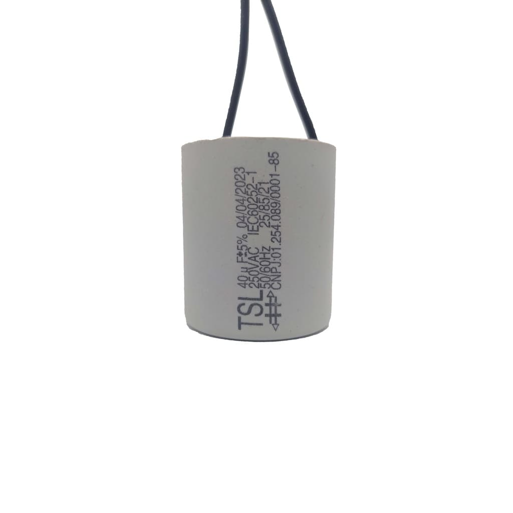 CAPACITOR 40UF 250V C/ FIO