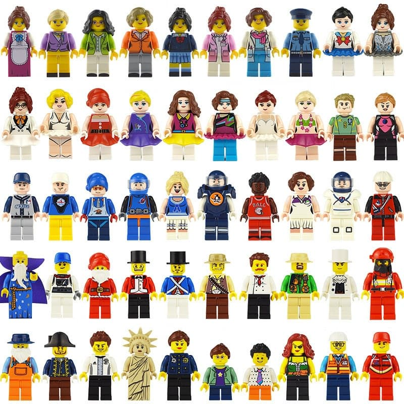 6PCS/Estátua de boneca de bloco de construção / modelo da polícia da cidade brinquedo montado / presente para crianças