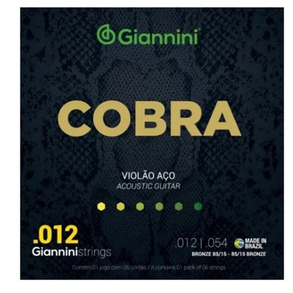 ENCORDOAMENTO VIOLAO GIANNINI AÇO COBRA O.12 GEEFLKS BRONZE