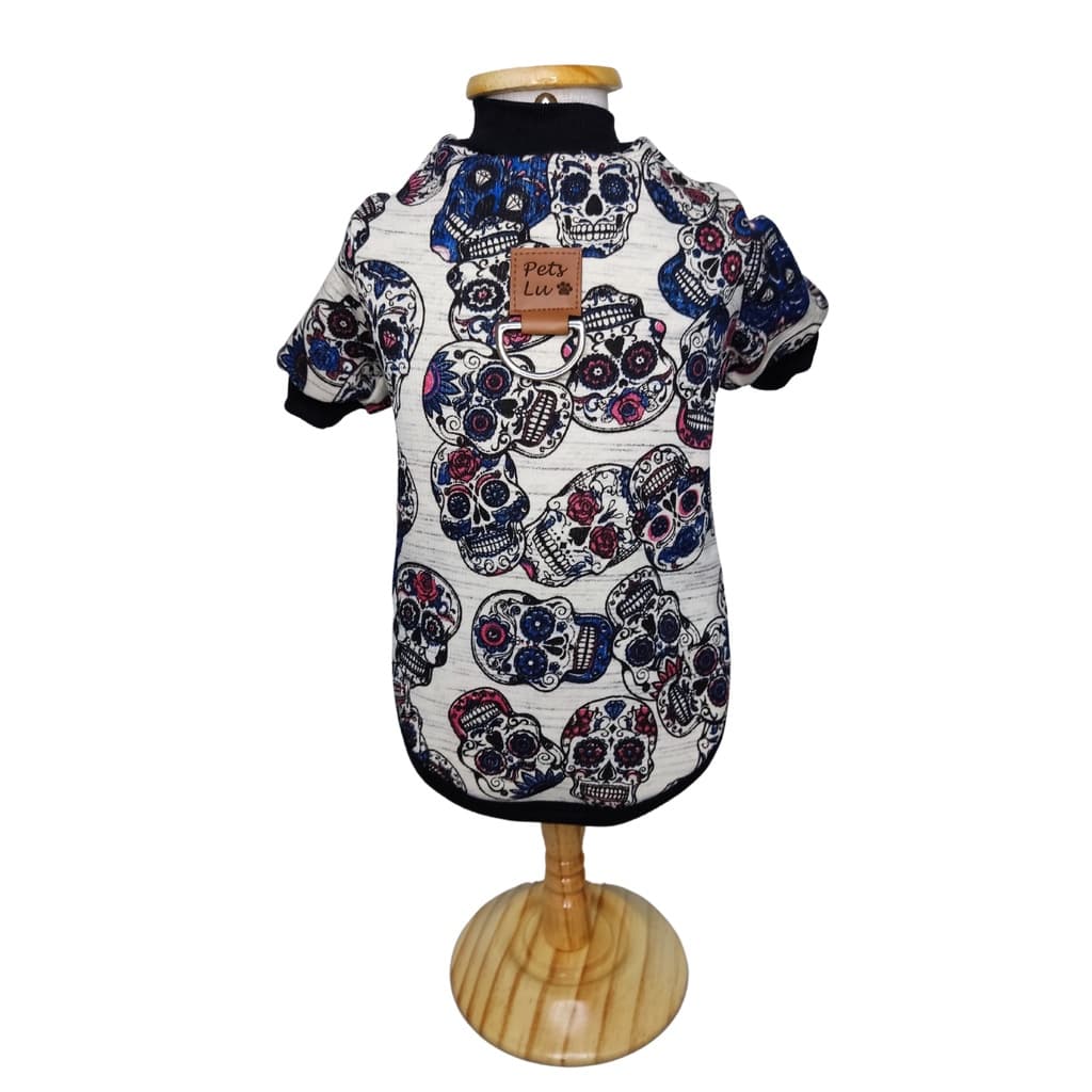 Roupa pet Fred Modelo Moletom COLEÇÃO LIMITADA caveira mexicana macabro