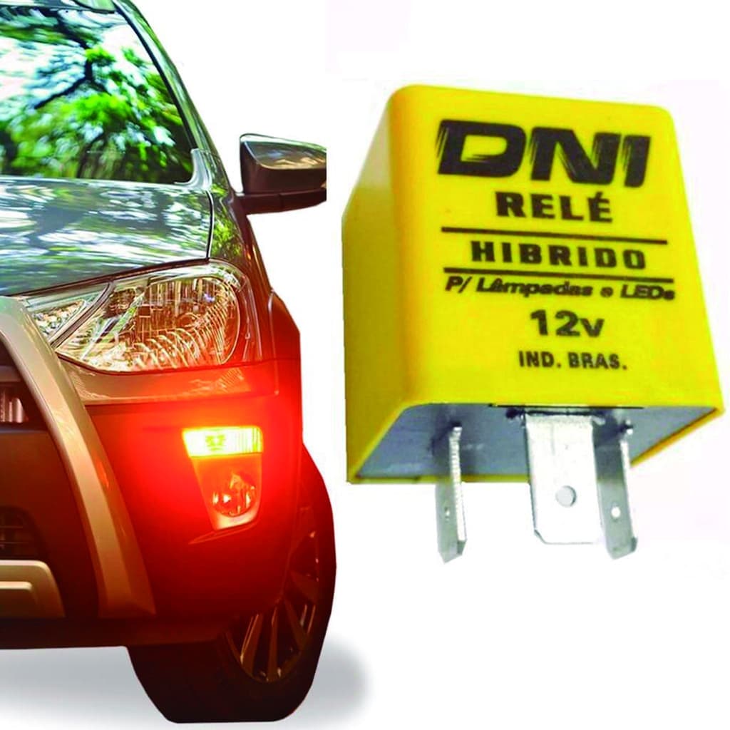 Rele de Pisca Pisca Lento Led Hibrido Universal 3 Pino Terminais 12v Seta Carro Caminhão Automotivo Gm 20w