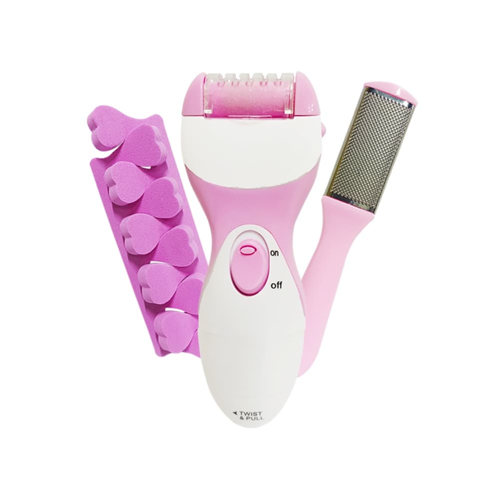 Kit Pedicure 4 em 1 Máquina Esfoliante Elétrico Meia Separador de Dedos Pé 99003