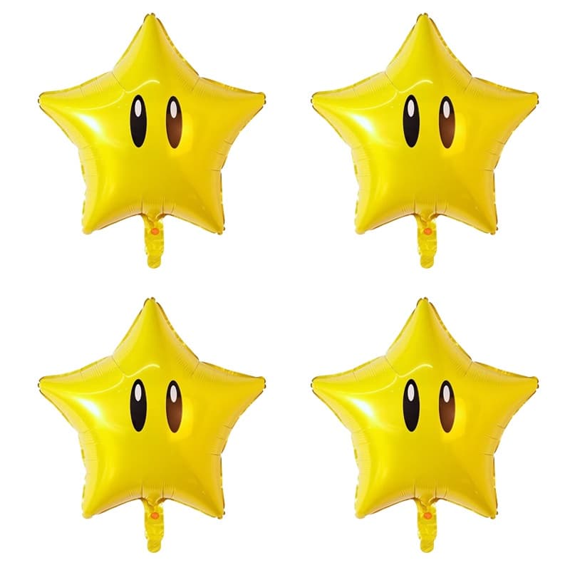 18 Polegadas Mario Reward Star Balloon Pentagrama Em Forma De Balão De Alumínio Filme Decorações Festa De Aniversário Presente Do Dia Das Crianças