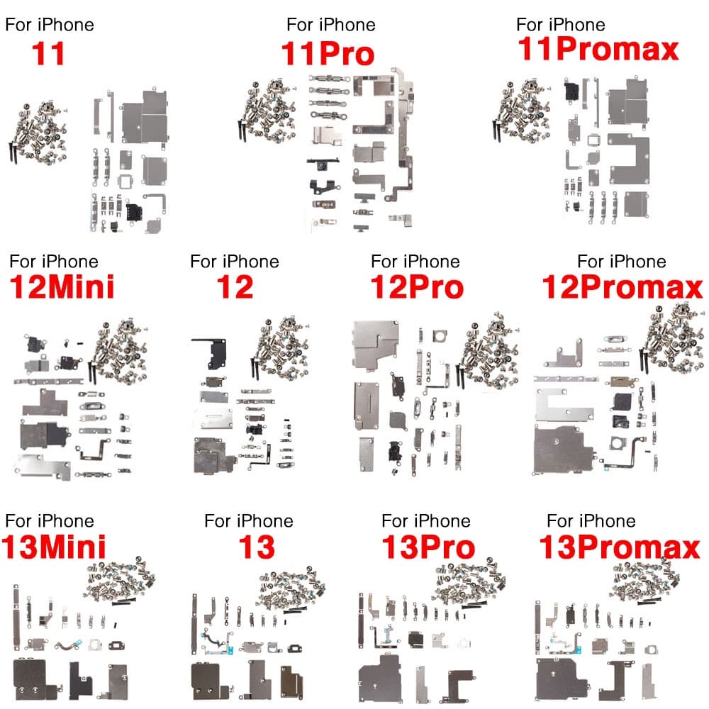 Peças De Reposição Do Conjunto Completo Interno Para iPhone X XR XS 11 12 13 14 15 Mini Pro Max Placa De Suporte De Meta