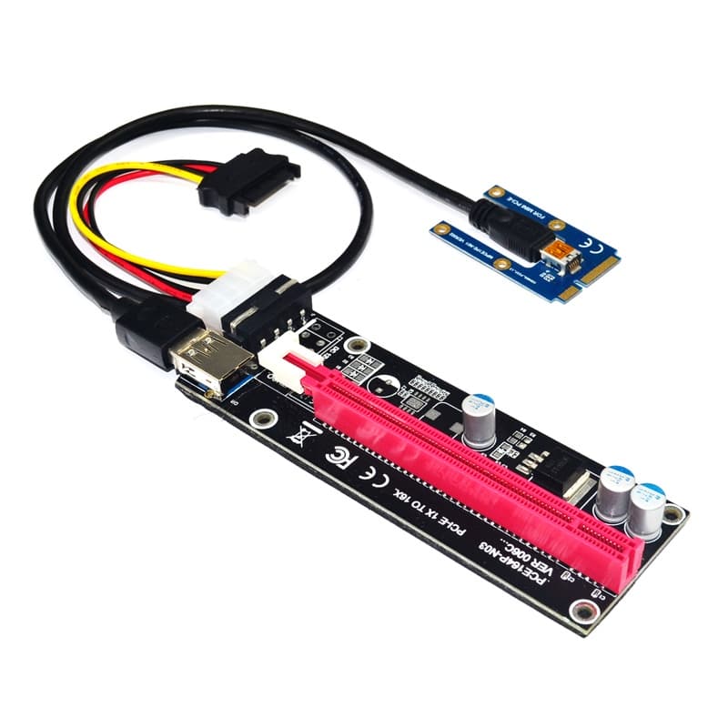 Mini PCIe Para PCI express 16X Riser Placa Gráfica Externa De Laptop EXP GDC BTC Antminer Mineiro mPCIe De Mineração Com