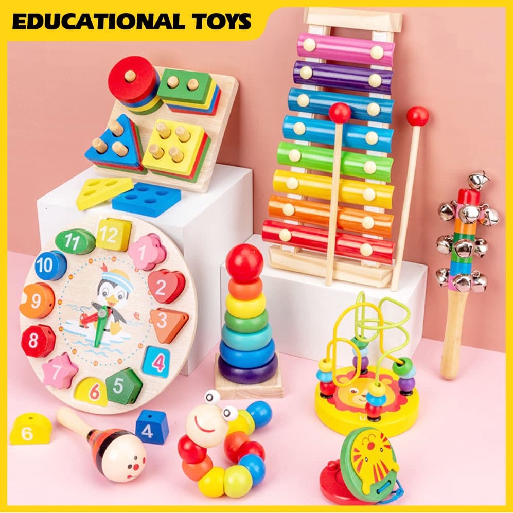 Montessori Brinquedos Educacionais Desenvolvimento De Bebês Jogos De Aprendizagem De Para Octave Piano Alarme Relógio de Piano Jogo de Piano de Bate-Papo Infantil Brinquedos de Madeira Educação Infantil E
