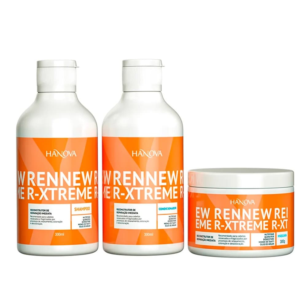 Kit Completo Rennew Xtreme Reparação Imediata Hanova 3 Itens