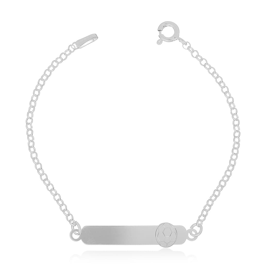 Pulseira Infantil Chapinha Bola Prata 925