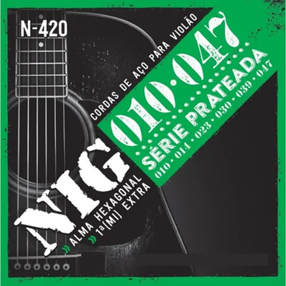 ENCORDOAMENTO NIG N420 P/ VIOLÃO AÇO/PRATEADO 010