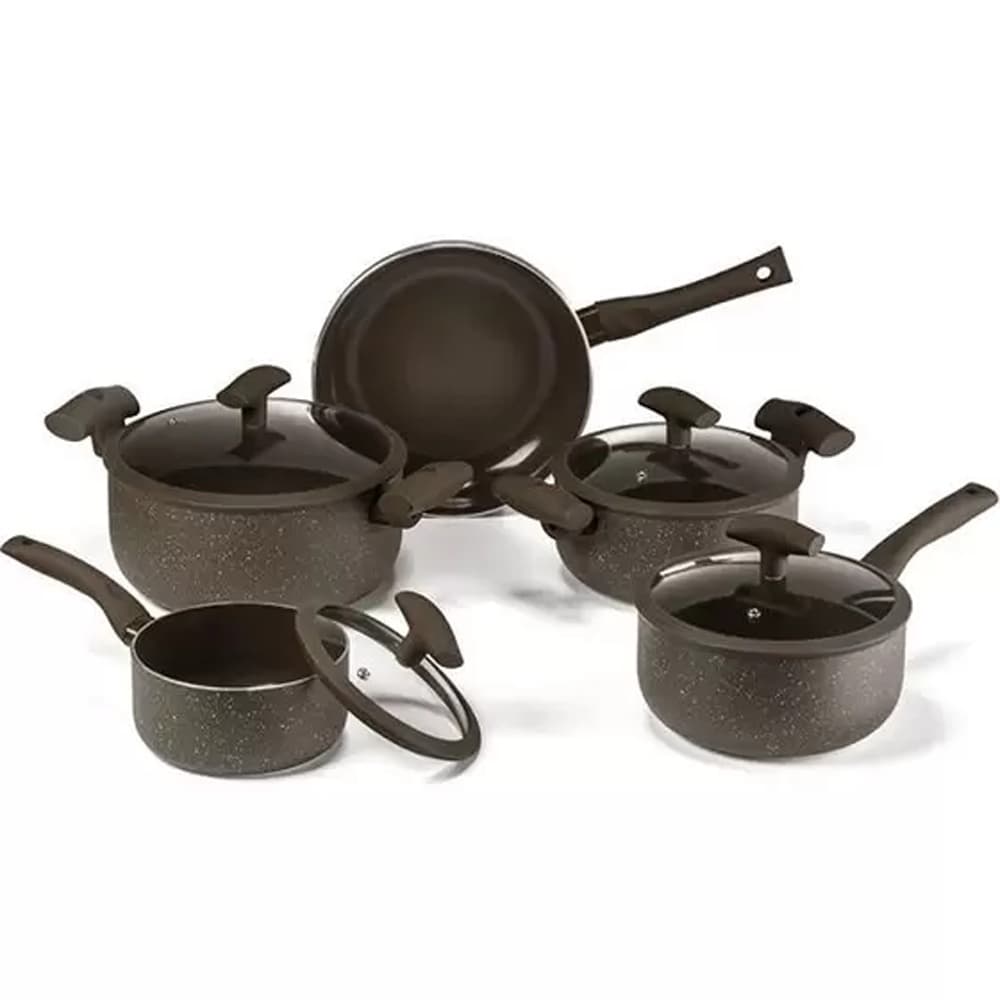 Jogo de Panelas Indução Antiaderente 5 Peças 3mm Hércules