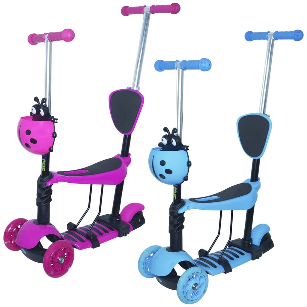 Patinete Infantil 3 Rodas 3x1 Scooter Cadeirinha Assento Empurrador Triciclo Importway BW-048