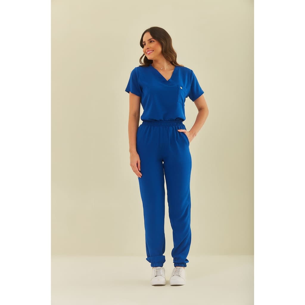 Conjunto Hospitalar Feminino Ingridy Azul Bic Pijama Cirúrgico