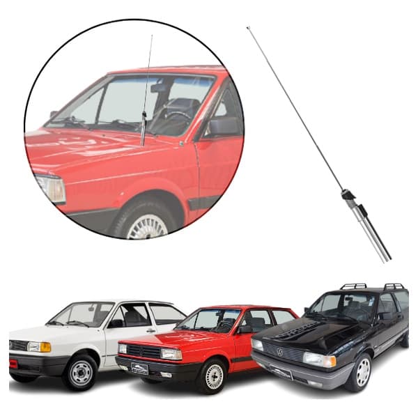 Antena Externa Cromada Telescopica 4 Estagios Receptiva Paralama P/ Carro Gol/Voyage/Parati