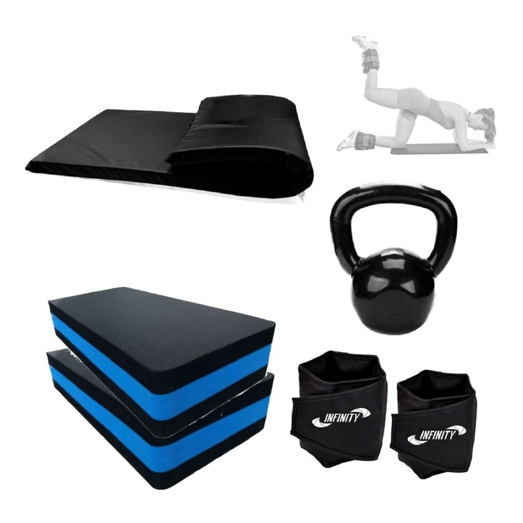 Kit Corpo Forte | One Life Sports® — 2 Steps, Kettlebell 6kg, Caneleira 5kg  — Academia Residencial