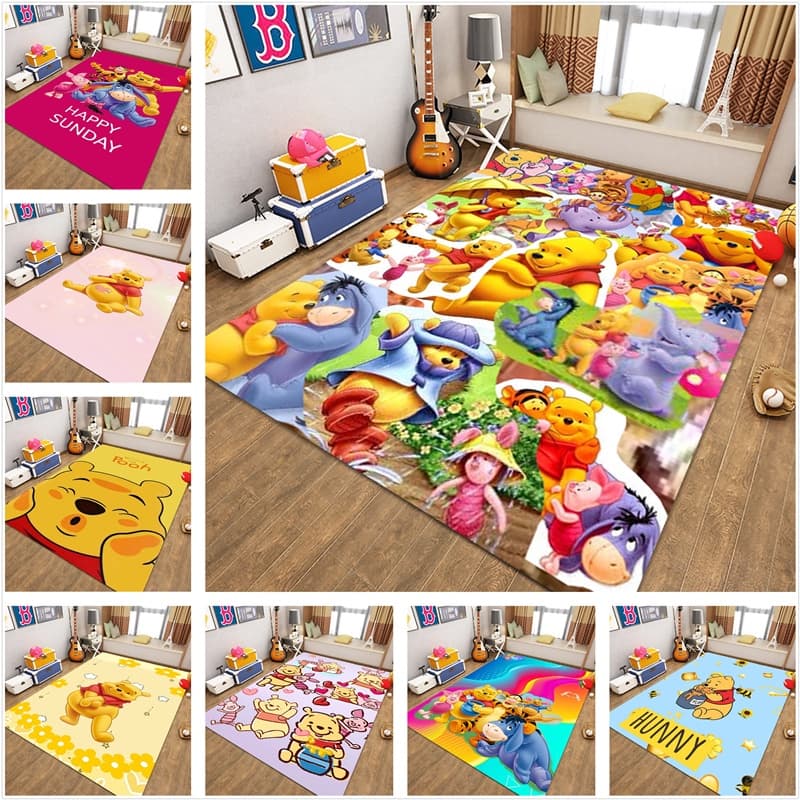 Tapete Personalizável Disney Winnie the Pooh-Fofo De Desenho Animado Para Quarto , Sofá , Banheiro b