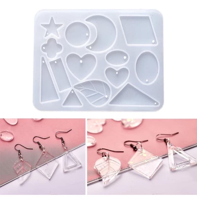 Molde de silicone ESTRELA para resinas brinco colar pingente artesanato DIY