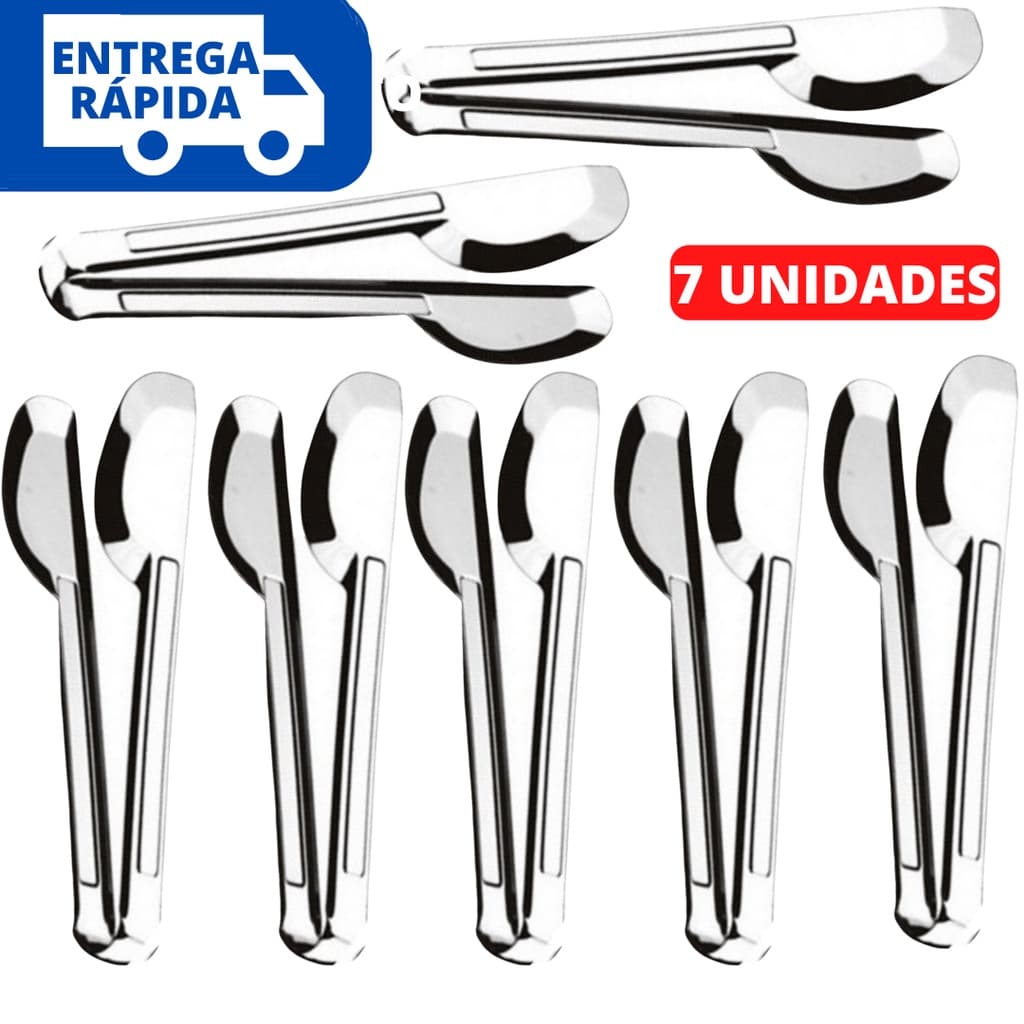 Kit 7 Pegadores Universal Para Comidas 100% Inox Premium Top
