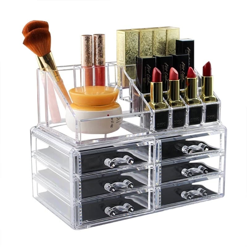 Maquiagens Para Organizador Com gavetas - Em Acrílico, Para Esmaltes, Jóias, Pincéis, Batons e etc.
