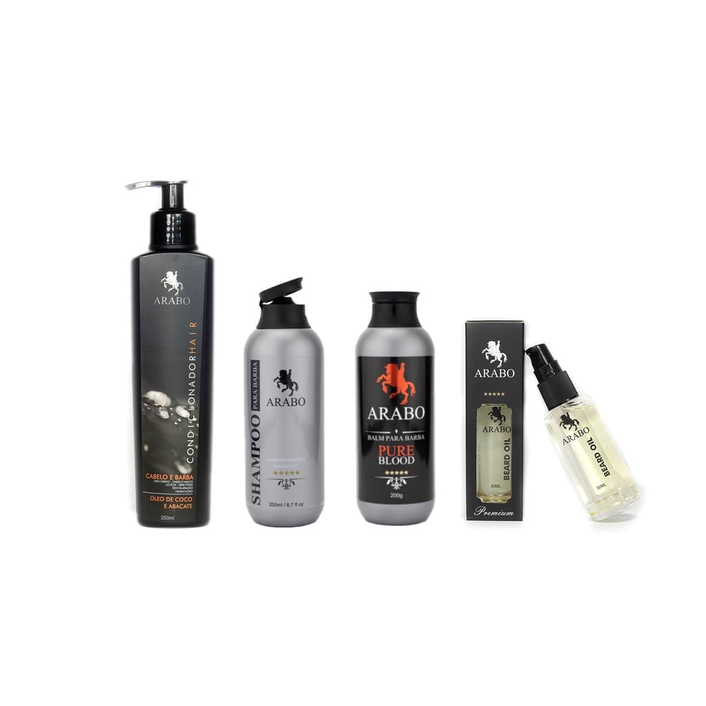 Kit BARBA de RESPEITO Balm Óleo e Máscara - ARABO Pure Blood