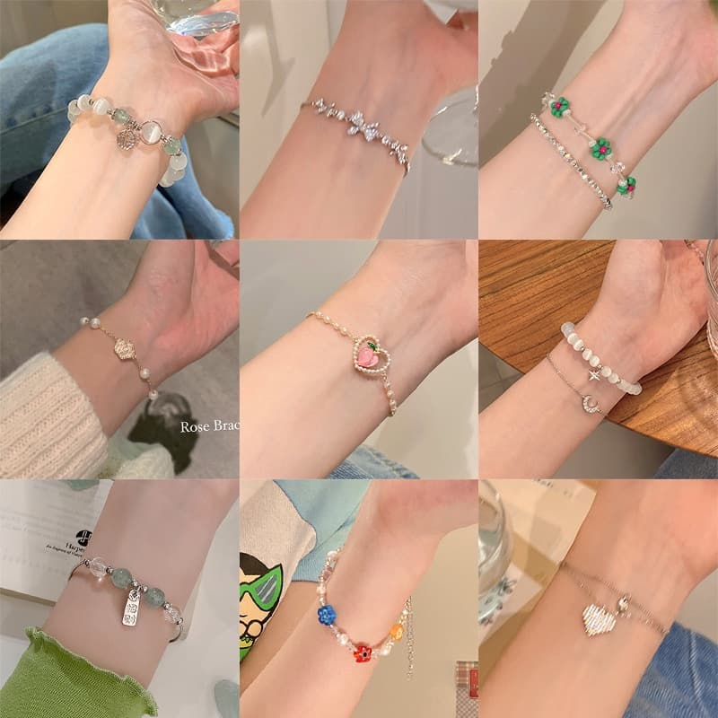 Nova luz chinesa luxo ins estilo opala pulseira feminina pérola DIY moda pulseira namoradas pulseira
