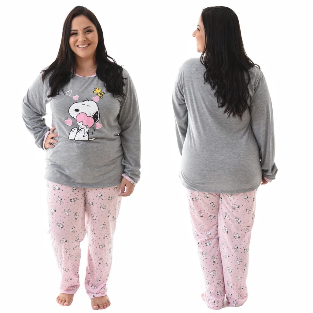 Promoção Pijama De Frio Feminino Plus Size Adulto Inverno Longo Atacado