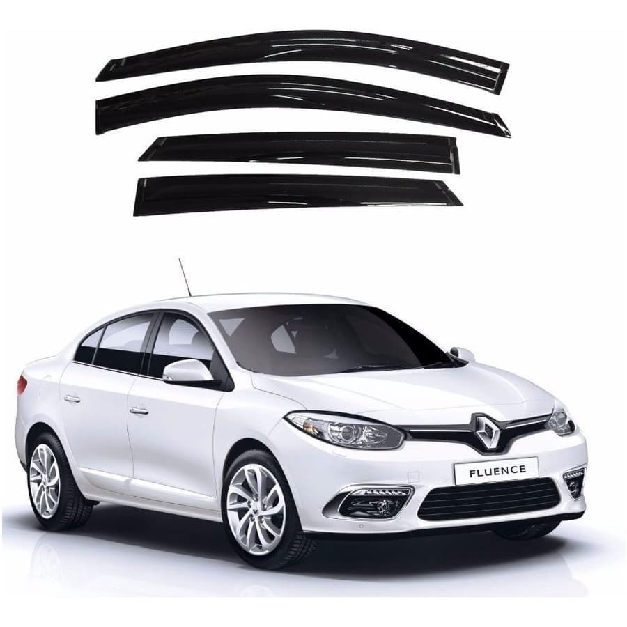 Calha De Chuva Defletor Renault Fluence Todos 4 Portas Fume Tiger RN7430