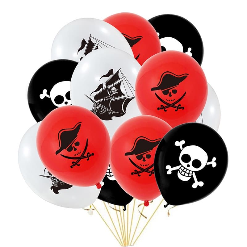 12Pcs 12 Inch Balões De Látex Tema Piratas Do Caribe Para Decorações De Festas Aniversário Favorece Suprimentos