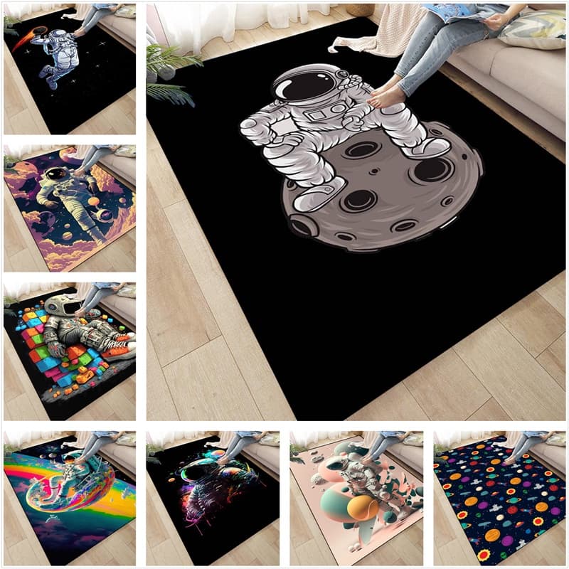 Tapete Planeta Astronauta Do Espaço Sideral Personalizável Para Quarto , Estudo , Sofá E Piso z