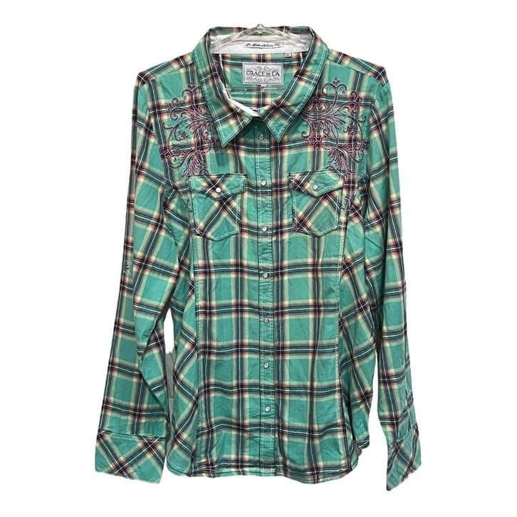 Camisa Derde De Manga Longa Fem Moda Cauntry