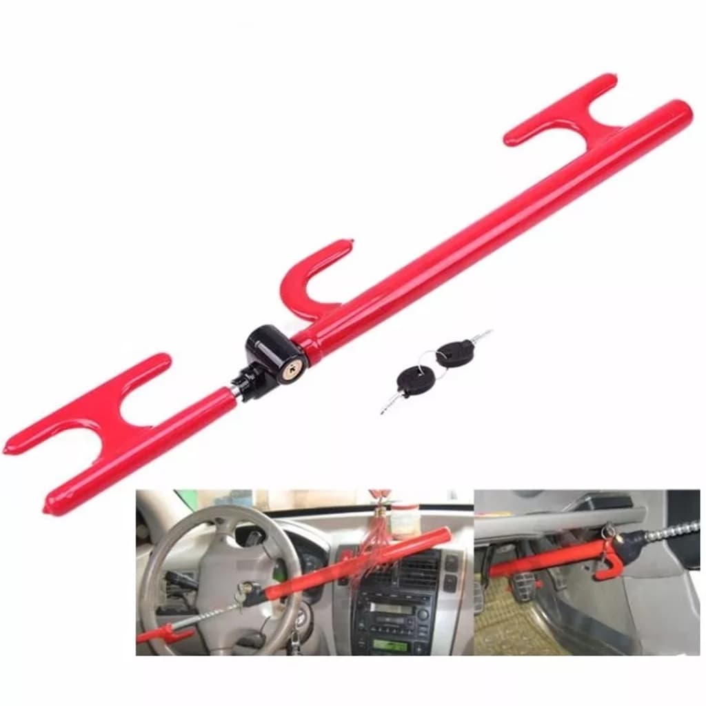 Tranca Trava Segurança Volante Pedal Carro Anti Furto