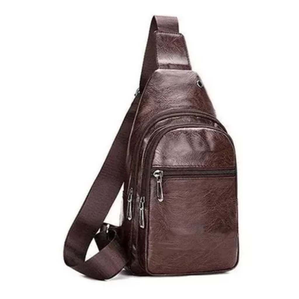 Bolsa Mochila De Peito Tiracolo Bag Bolsa De Couro Sintético Transversal Masculina