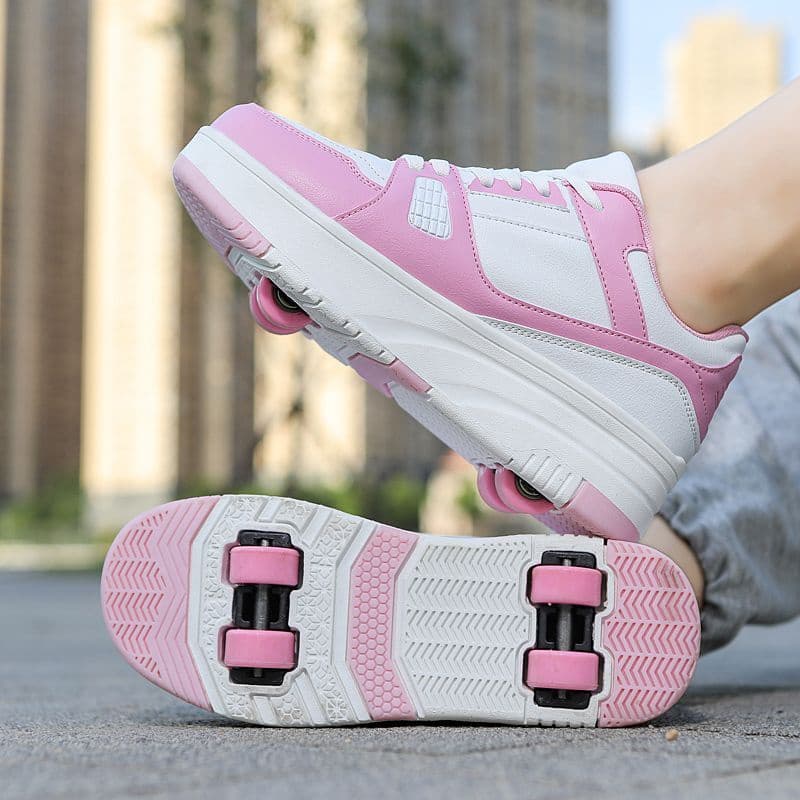 2023 Crianças Populares Heelys Adult Rolos De Roda Dupla Simples Com Sapatos Transformadores Leves E Recarregáveis US De Botão Escondidos