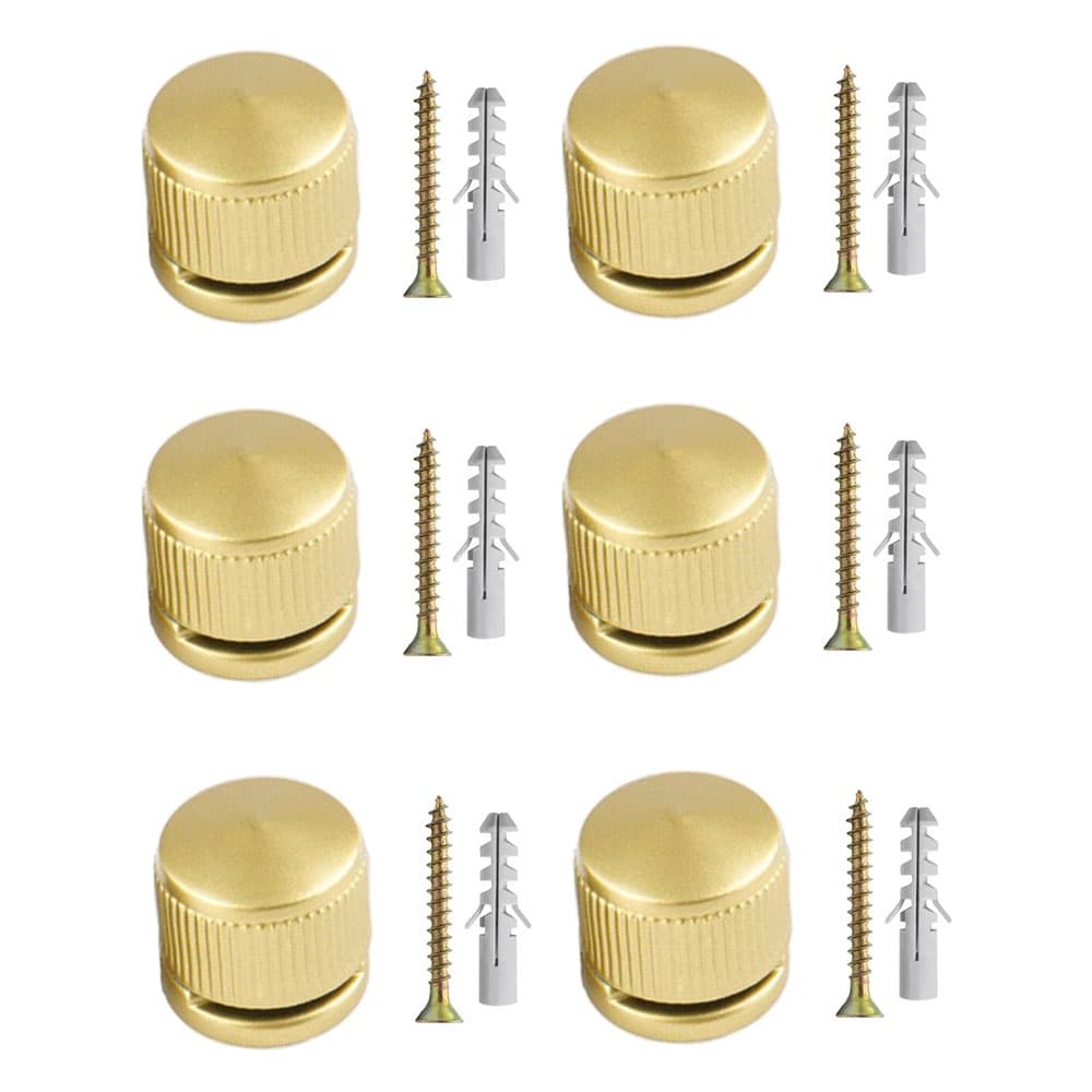 Kit 6 Botão Francês Suporte Espelho Vidro ABS Dourado Fosco