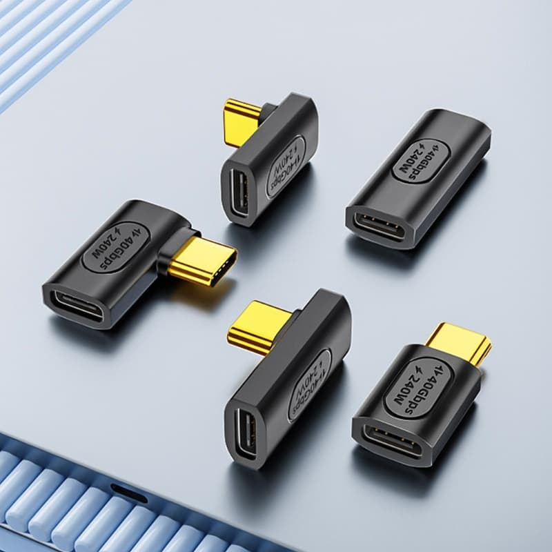 Adaptador 240W USB C Tipo Extensor Para Fêmea Suporta Saída Vídeo 8K 60Hz