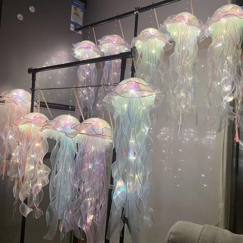 Ins Medusa Lanternas Criativas Mar Água-Viva Lâmpada Atmosfera Luz DIY Pingentes Decoração De Casa