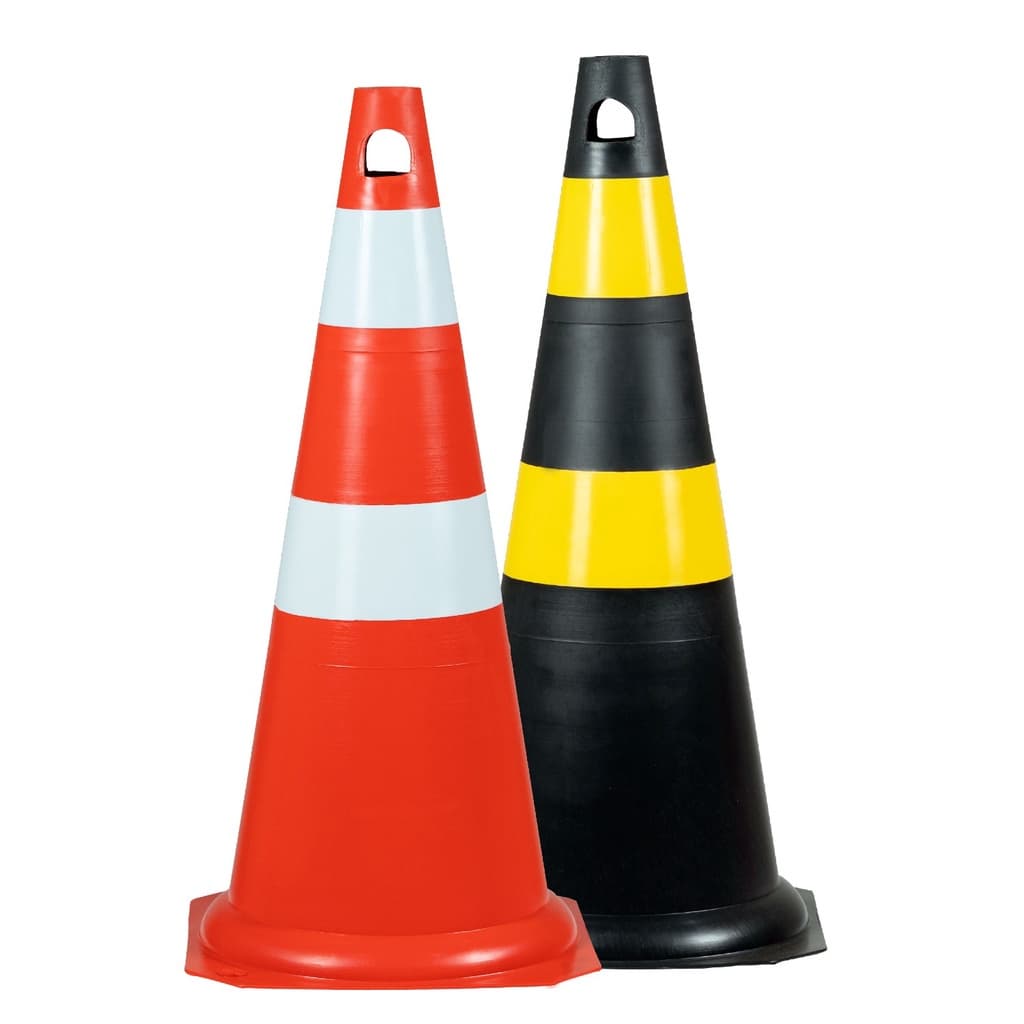 Cone de Sinalização 75cm para Obras e Demarcação - Resistente e Durável