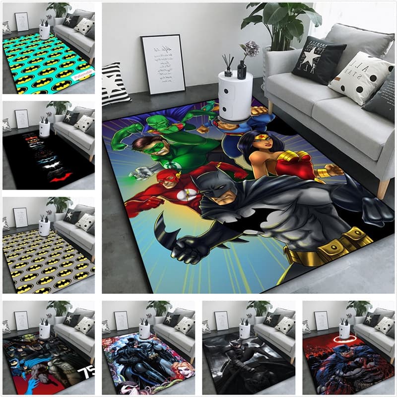 Super-Herói Batman Impresso Tapete Para Quarto Cabeceira Sofá Mesa De Chá Piso Porta Do Banheiro , Antiderrapante E Abso