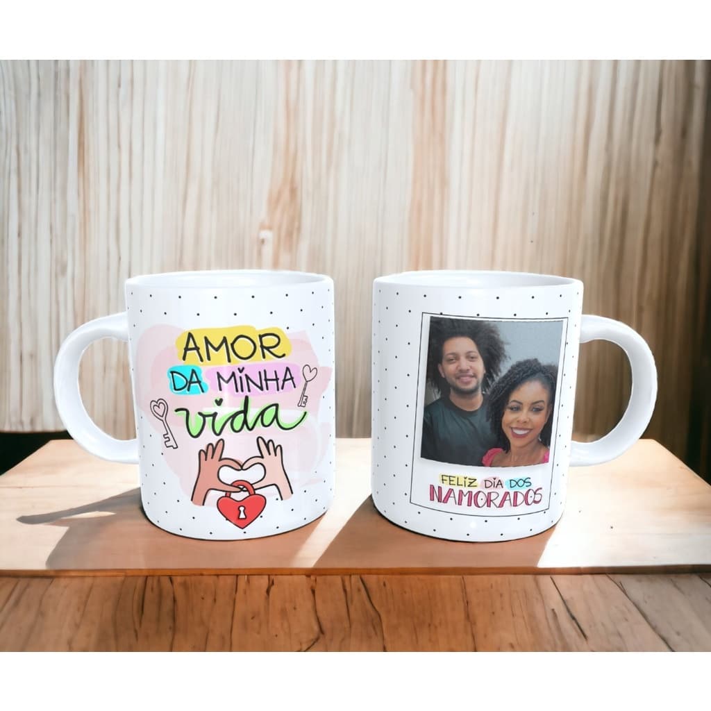 Caneca de Porcelana Amor da Minha Vida - Presente para casais Presente Namorados