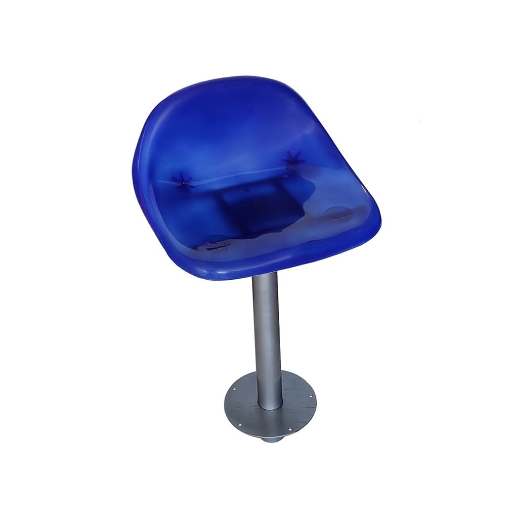 Banco Assento Azul C/ Pedestal Náutico Lancha Pesca Barco