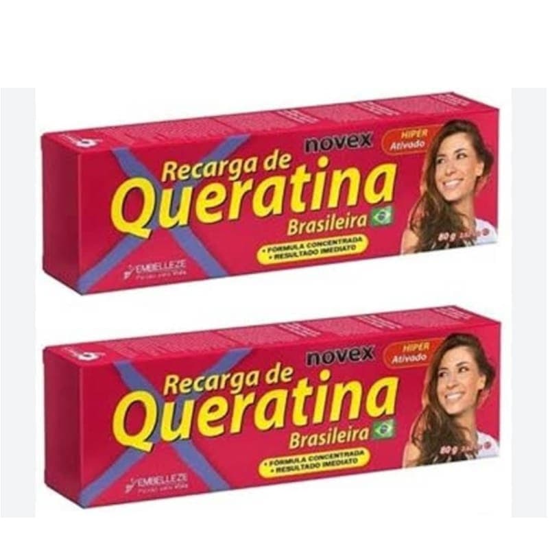 Kit Com 2 Recarga Queratina Novex 80gr
