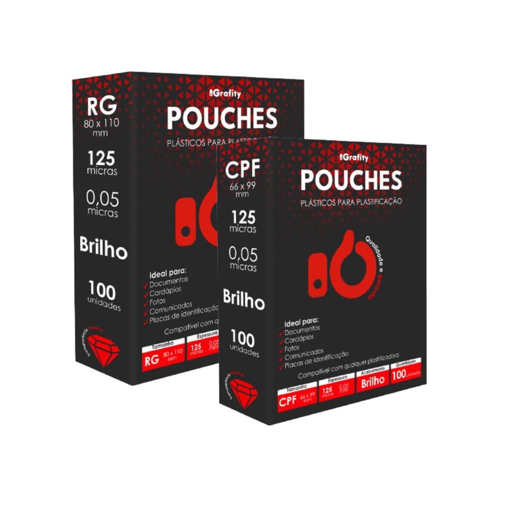 Plástico Plastificação Polasil 100 Rg/identidade E 100 Cpf- Espessura 0,05mm