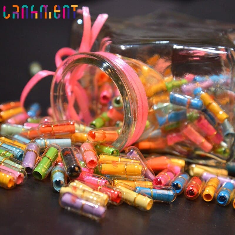 100PCS Mensagem De Expressão Cápsula Mini/Papel Colorido/Presente Do Dia Dos Namorados/Surpresa Para Namorada Namorado