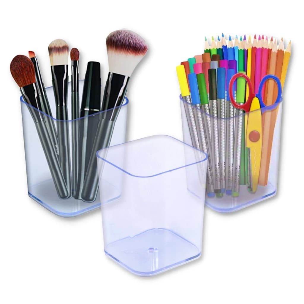 Porta objeto acrílico cristal transparente Dello kit com 3 peças