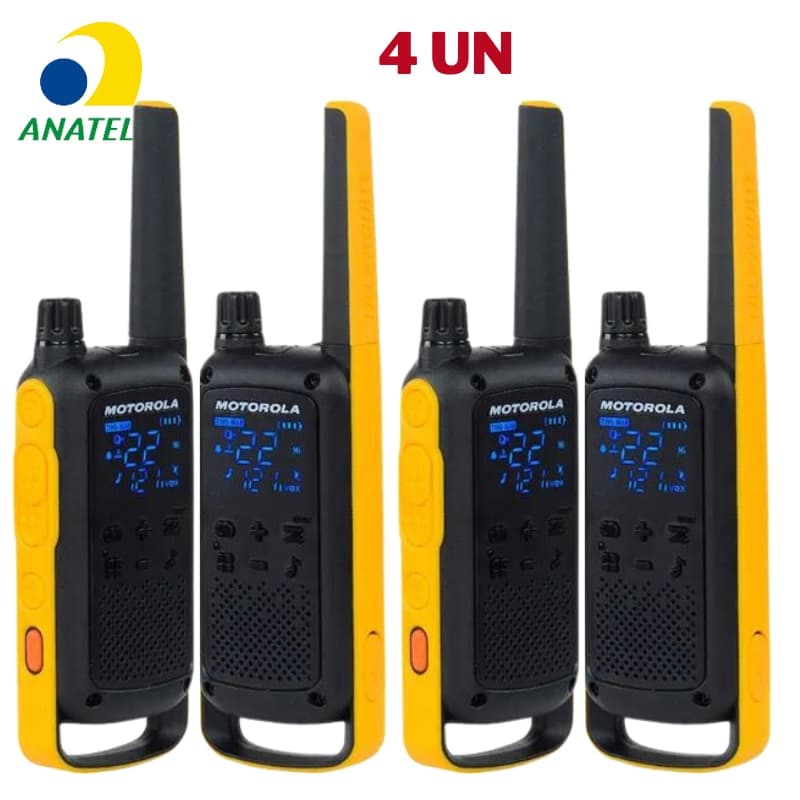 Kit 4x Rádio Comunicador MOTOROLA T470BR 35KM HT TALKABOUT