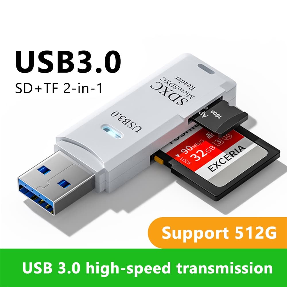 Leitor De Cartão USB 3.0/2.0 OTG SD TF , Unidade Flash , Adaptador De Memória Inteligente Para PC , Laptop , Acessórios