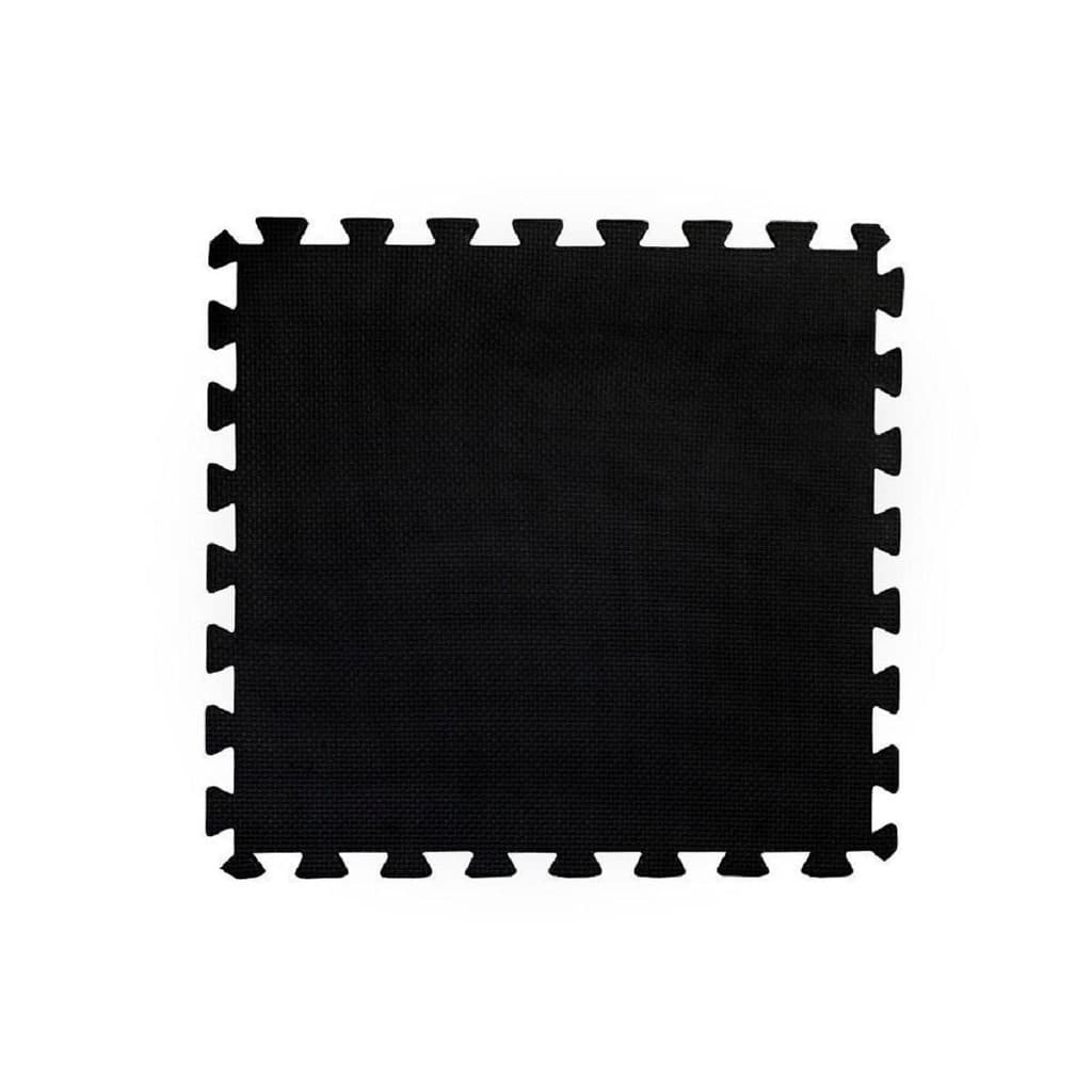 Kit 10 Tapetes Tatames Pretos Eva 50x50x1,5cm 15mm com Bordas de Acabamento Infantil Bebê Criança