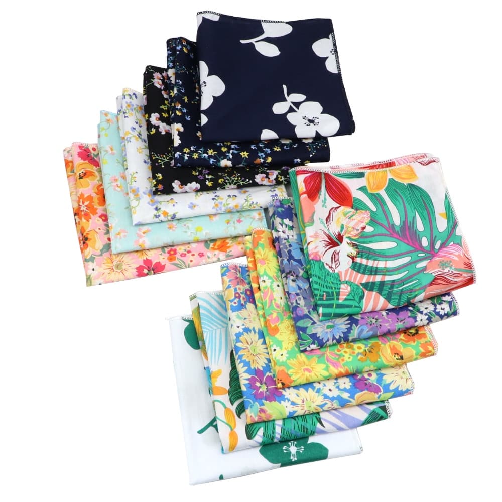 ZONFAZ Novidade Floral Bolso Quadrado Para Homens Lenço De Flor De Algodão Macio Moda Lenços Com Impressão Colorida Fest