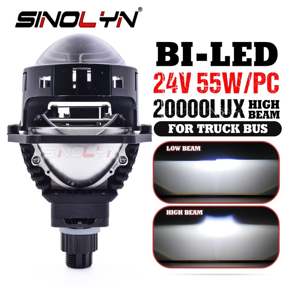 Uma Unidade 24V 3 " Bi LED Lente De Farol De Projetor Para Ônibus De Caminhão H4 H7 H1 9005 9006 Hella 3R G5 Hi Low 2000