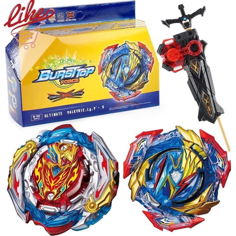 Spinning Tops Flame B-201 Zest Achilles B-193 Ultimate Valkyrie 2pcs Spinning Top Com Lançador Brinquedos Para Crianças